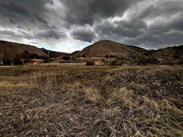 Mountain view with rural landscape