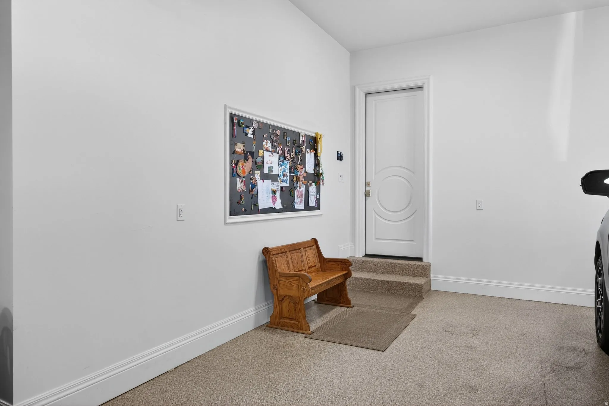 Finished Garage w/ Baseboard & Epoxy Floor-2 minor steps to inside of house