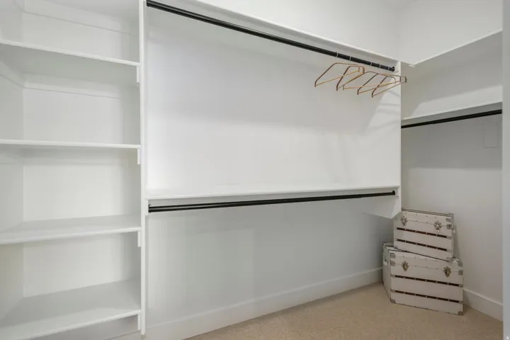 Walk in closet featuring light carpet