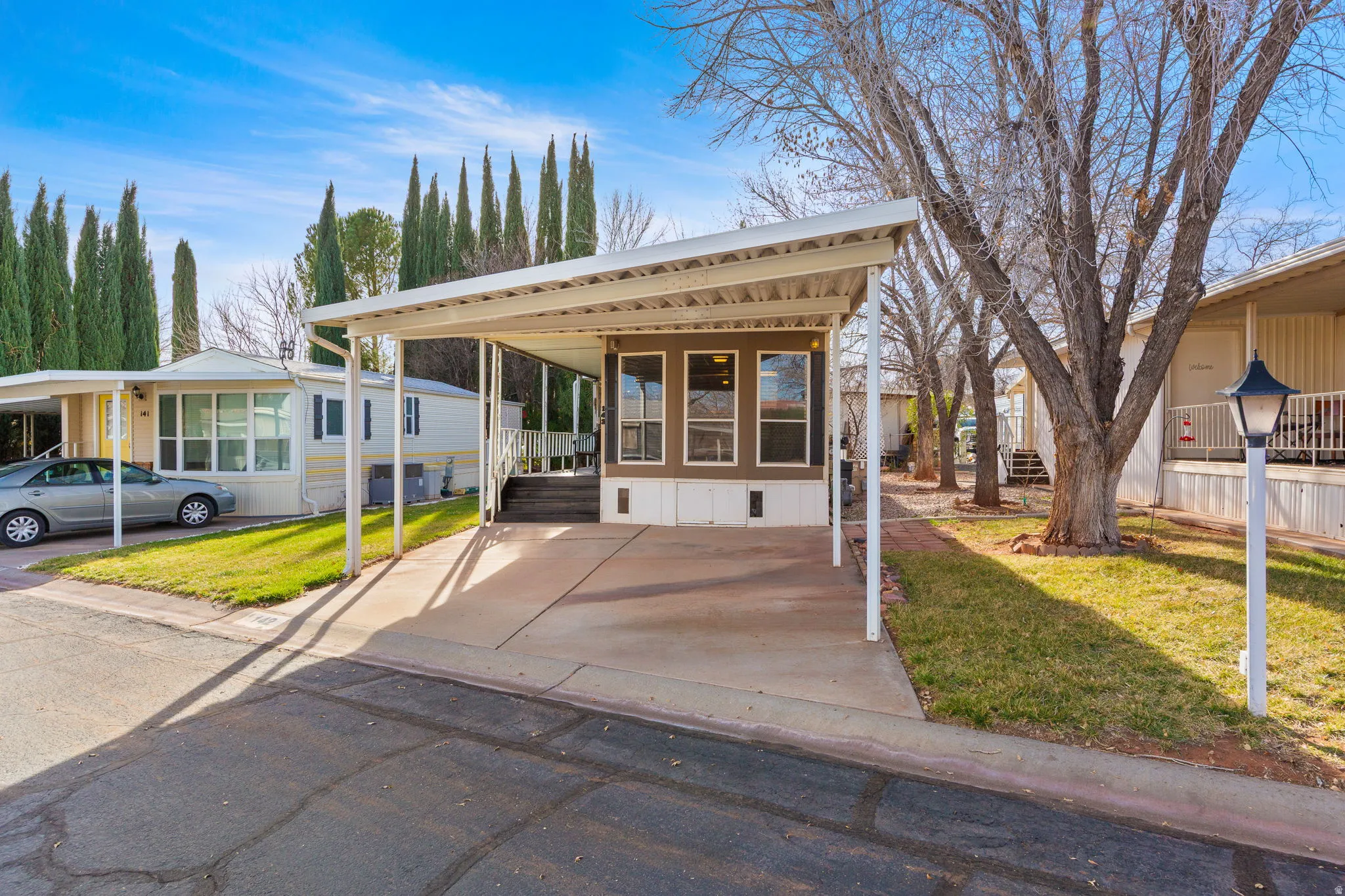 View of front of home with a front lawn