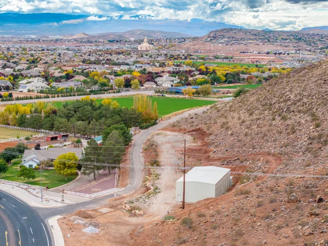Bird's eye view of a mountain backdrop