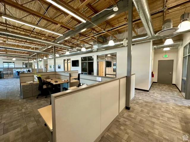 Interior space with a desk