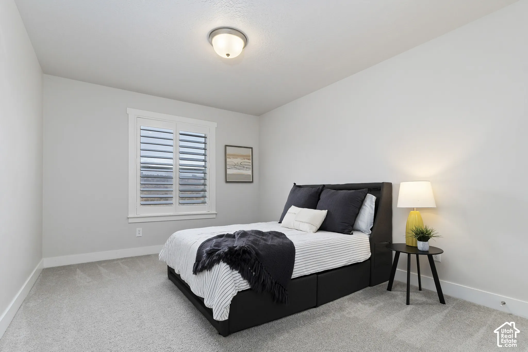 Additional upstairs bedroom with spacious layout, neutral finishes, and large closet.