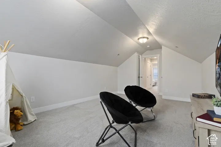 Versatile bonus room with vaulted ceilings offering flexible space for recreation, work, or hobbies.