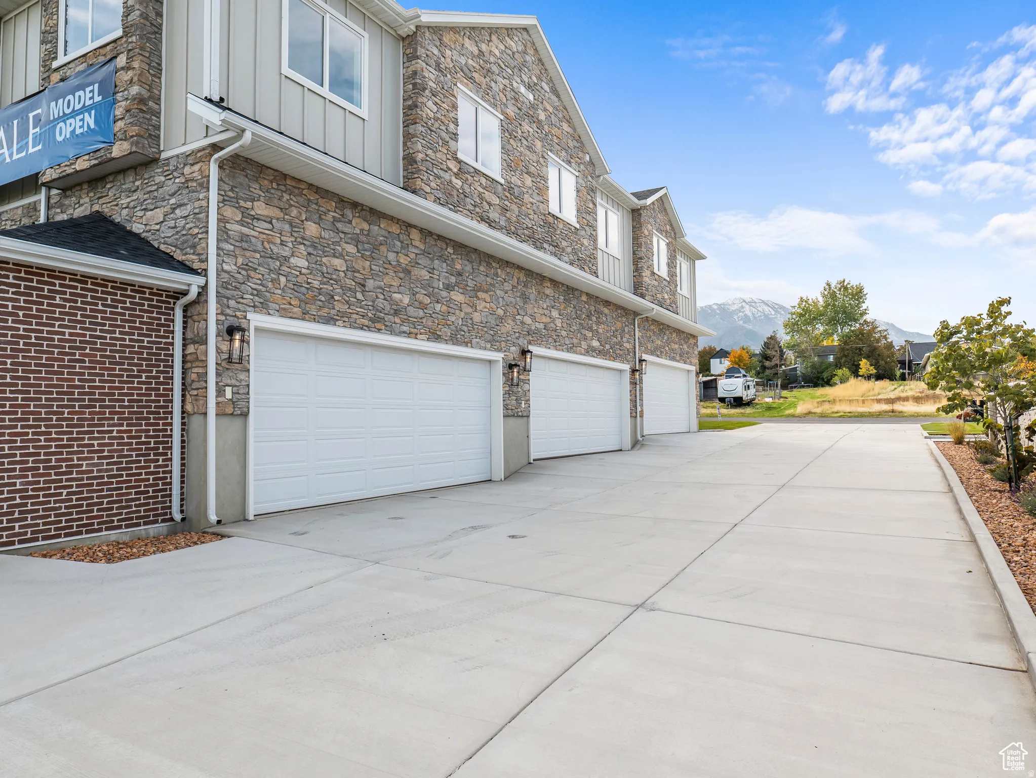 Large 2 car garage with room for storage and more