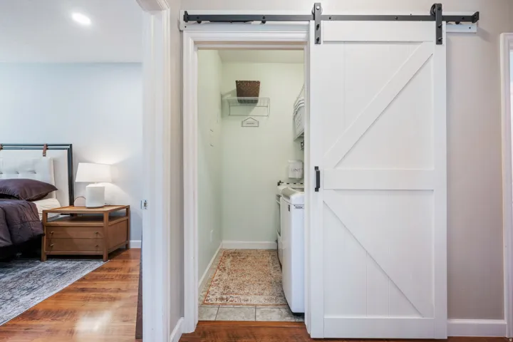 Closet with washer and clothes dryer