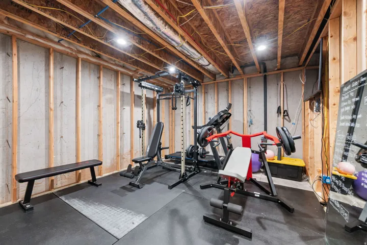 Workout area with rubber floors