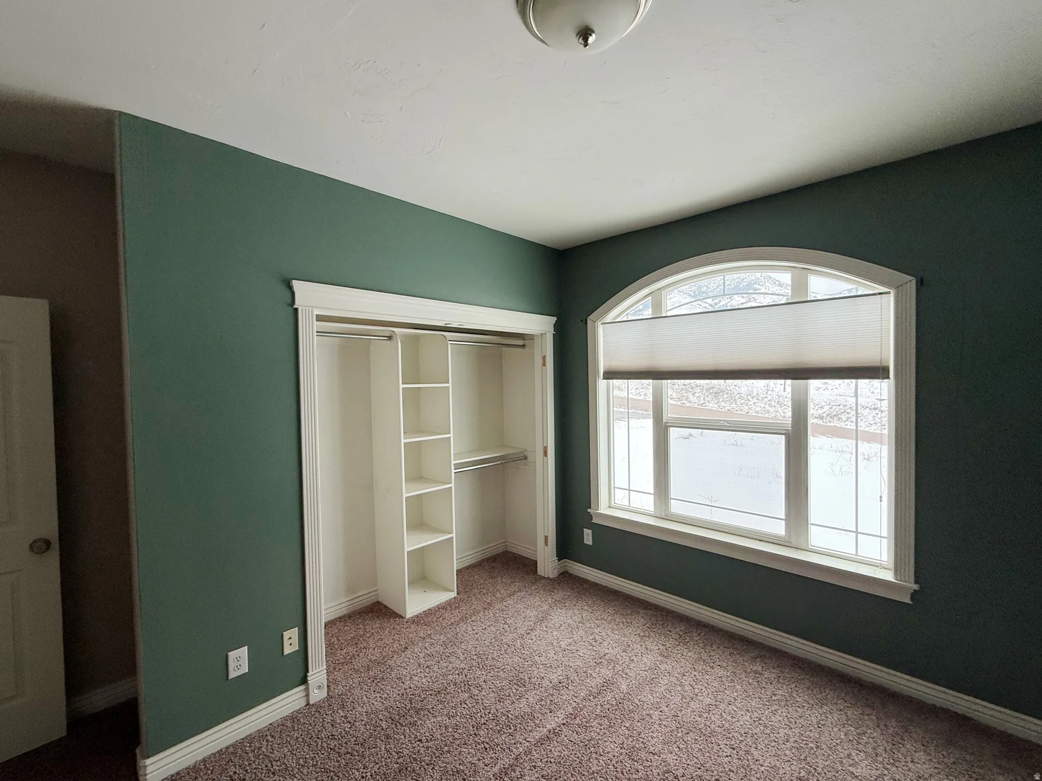 Unfurnished bedroom featuring carpet and a closet