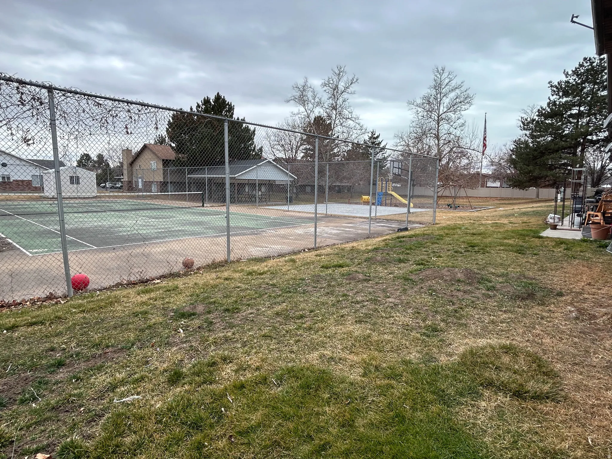 View of tennis court