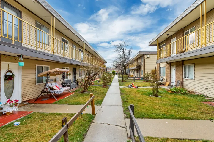 View of community featuring a balcony and a residential view