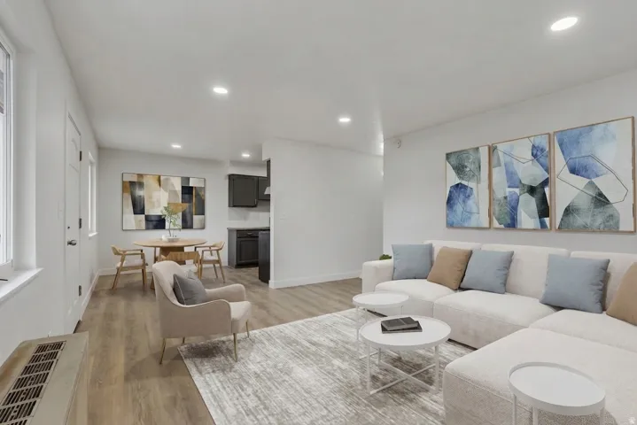 Living room with virtual staging