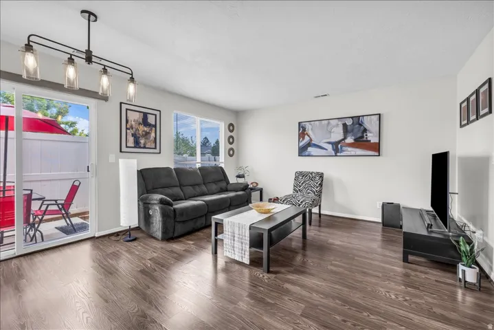 Living room featuring wood finished floors