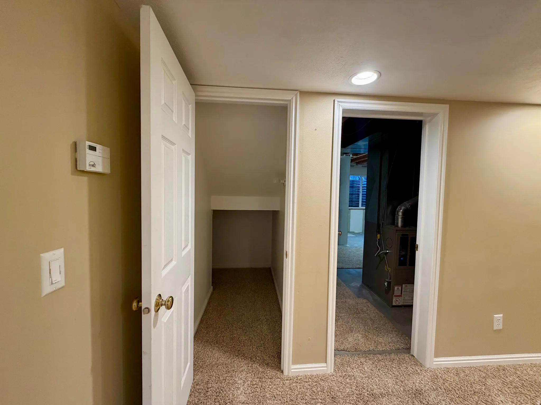 View of under stairs storage and utility room with storage areas