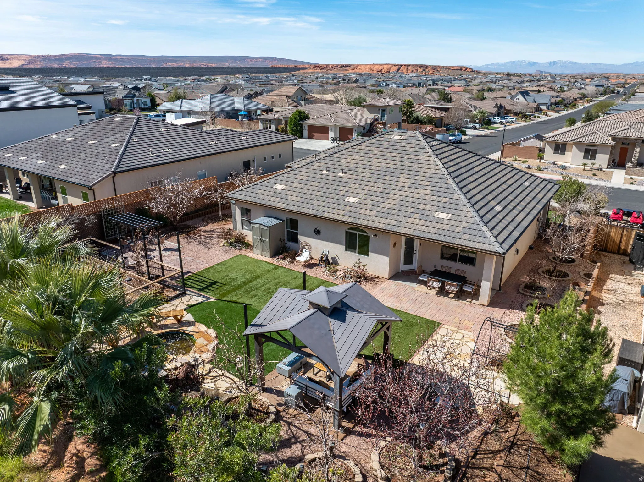 Aerial view of residential area