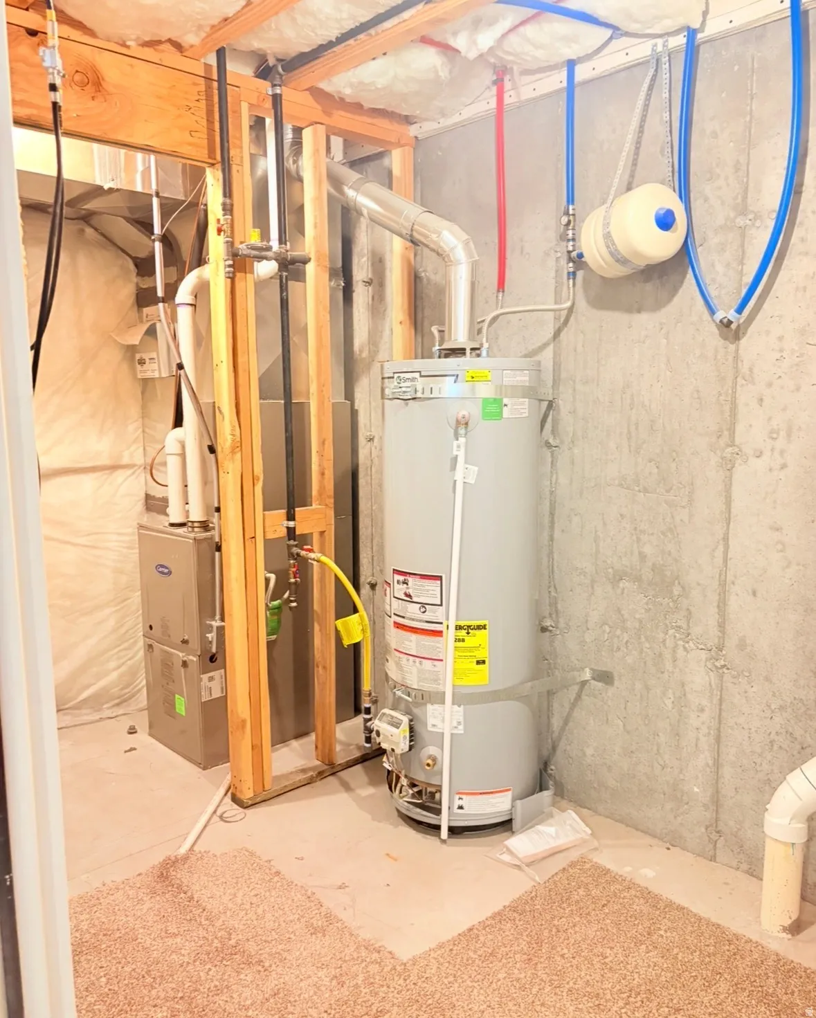Utility room with gas water heater