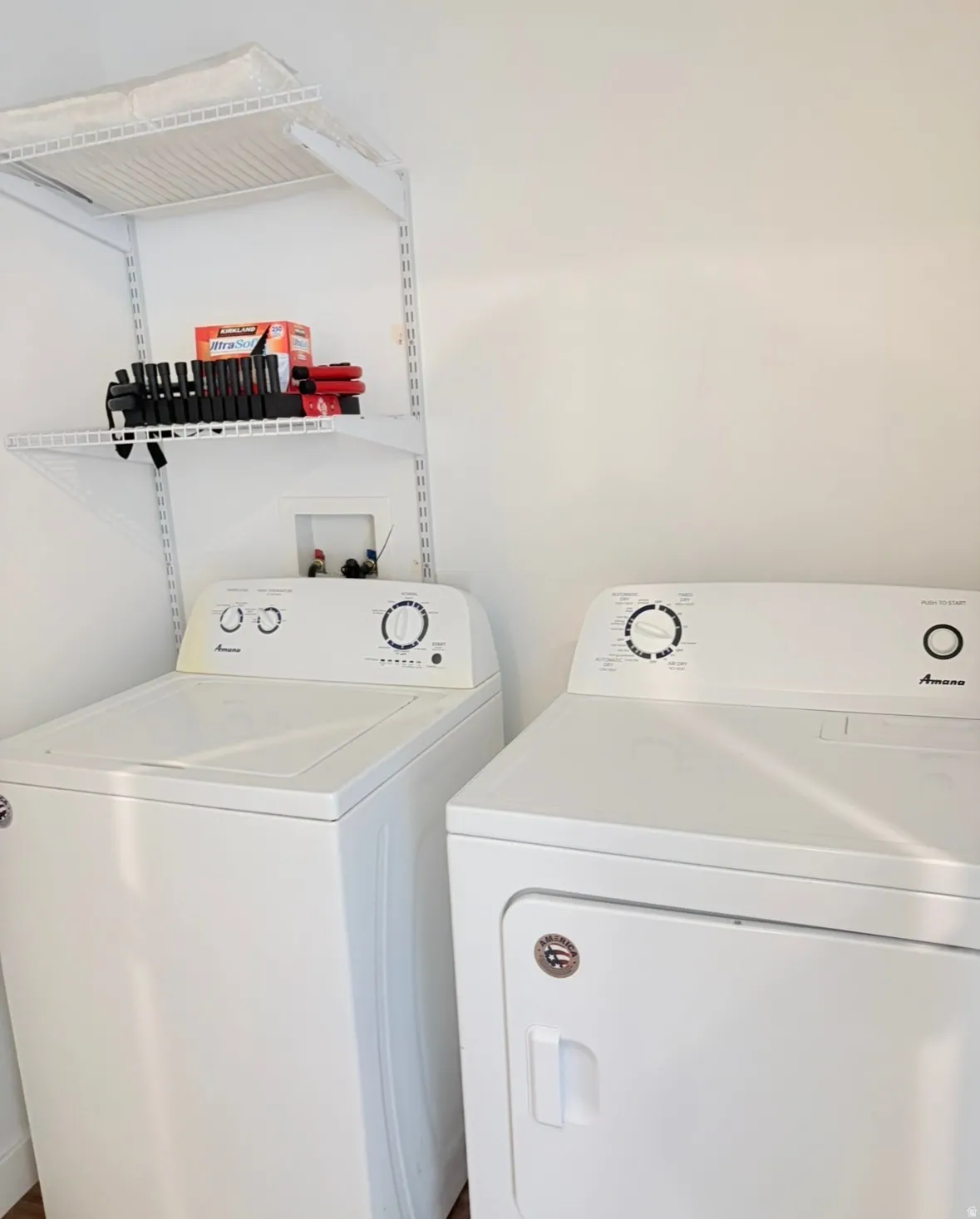 Laundry area with independent washer and dryer