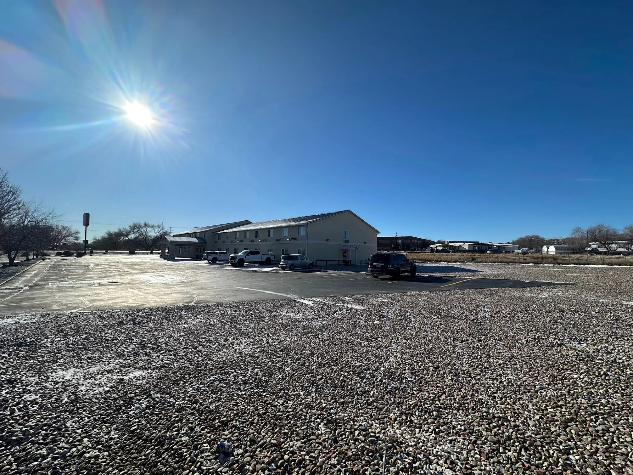 View of uncovered parking lot