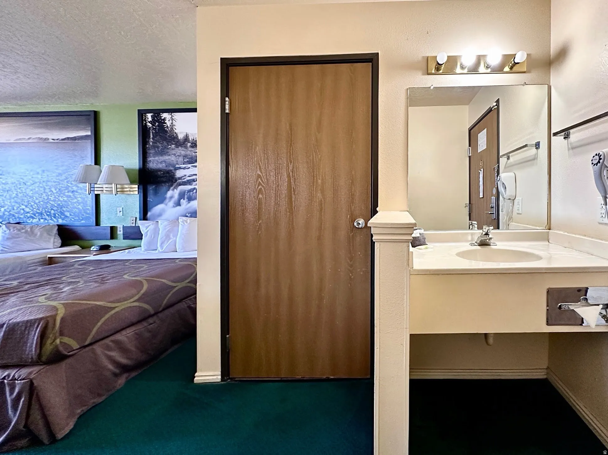 Bathroom with a sink and a textured ceiling