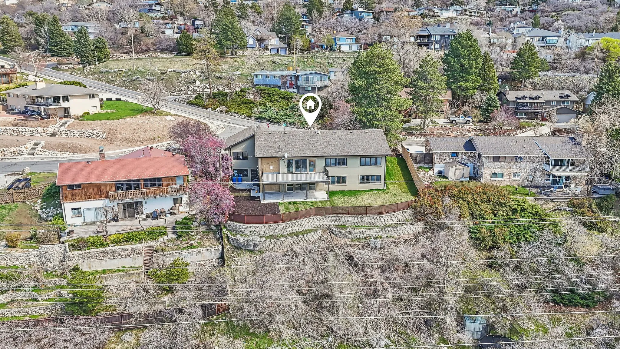 Aerial view of residential area