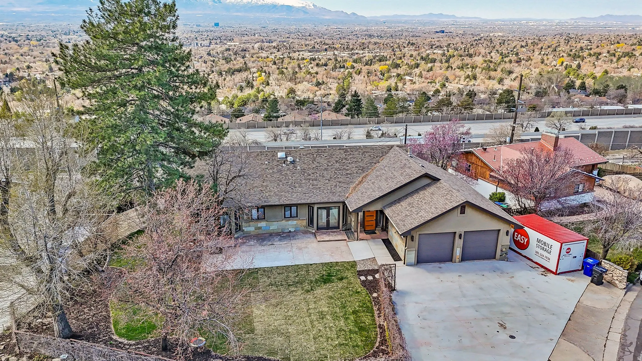View of subject property with mountains