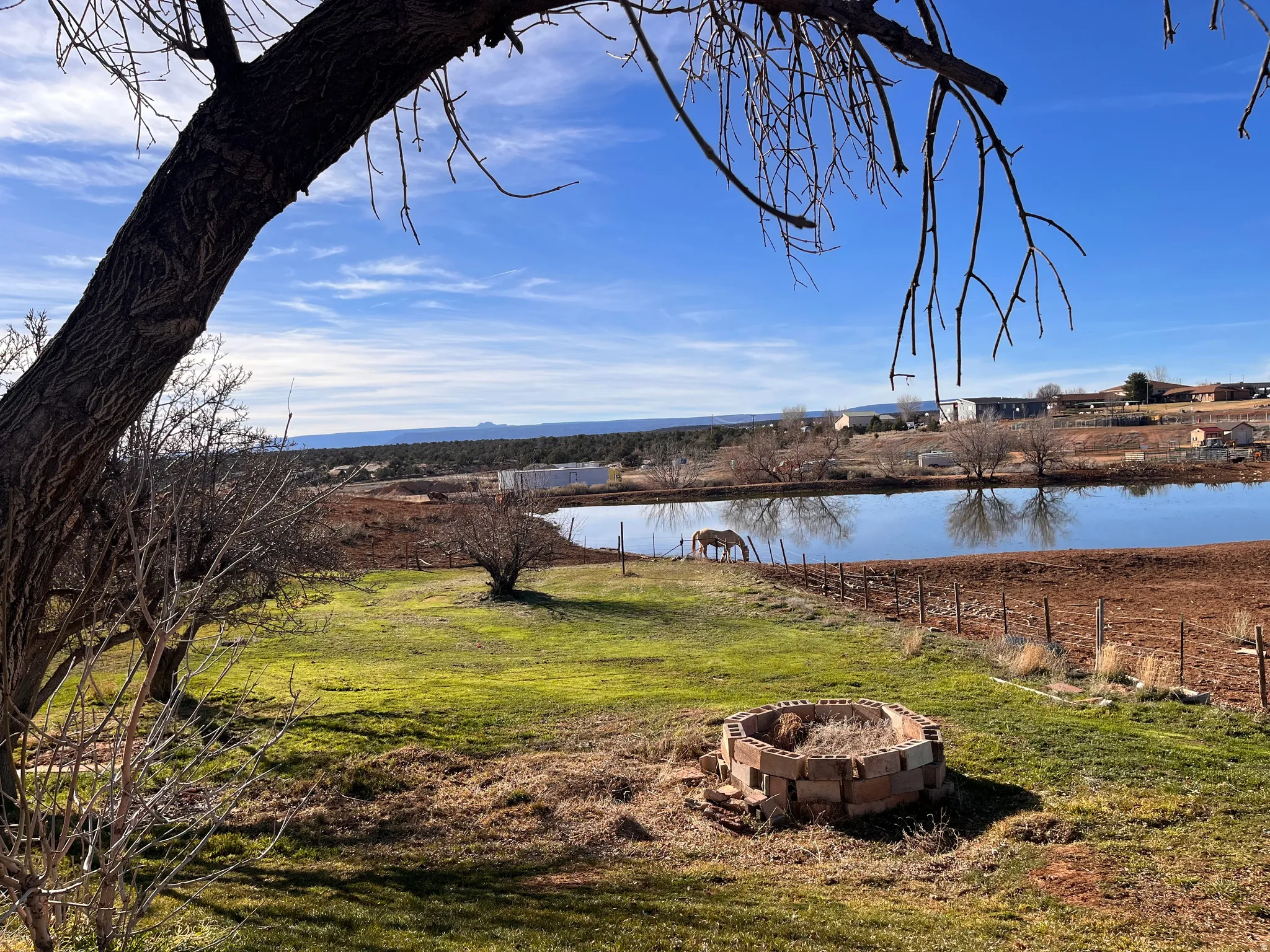 Water view featuring a fire pit