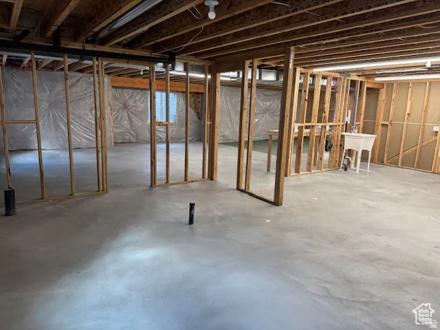 View of unfinished basement