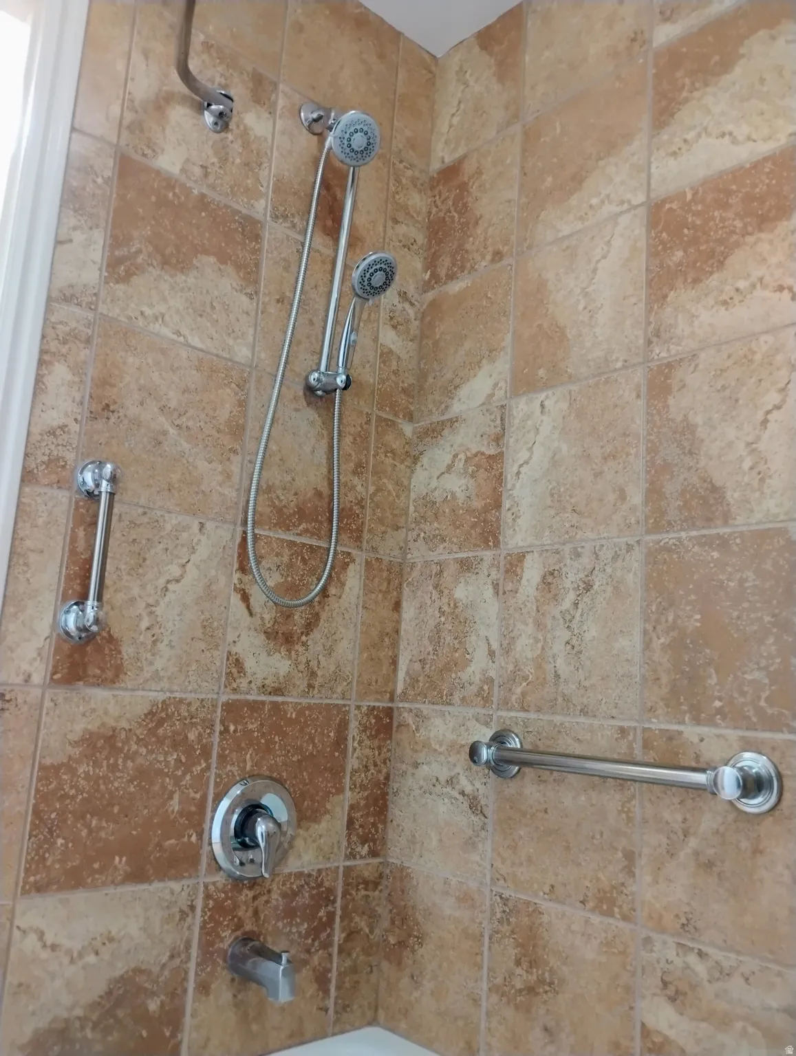 Bathroom view of  shower combination