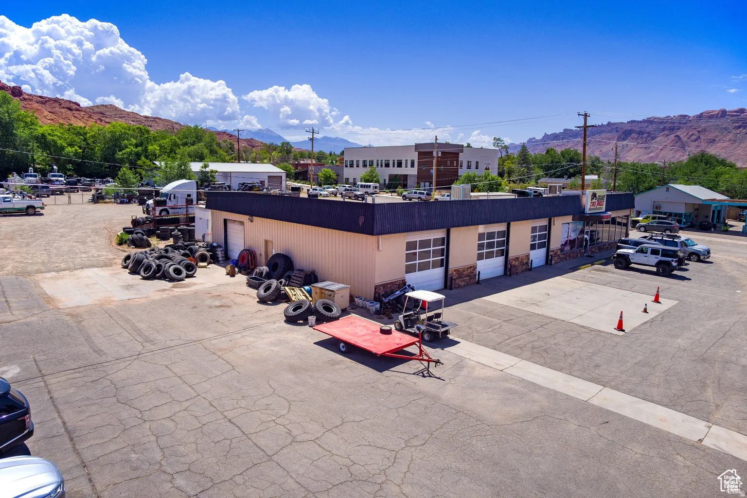 View of property with a mountain view