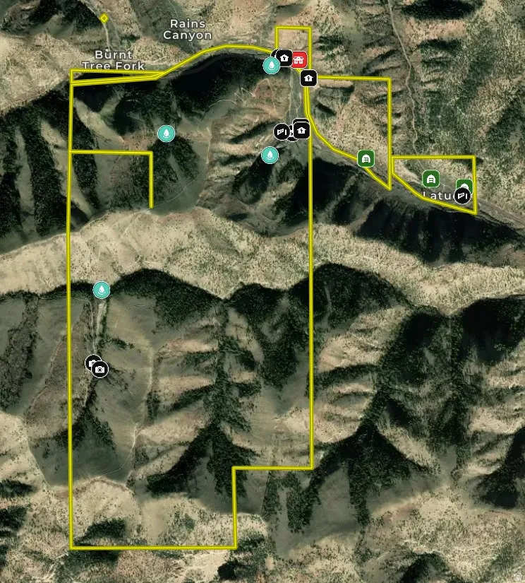 Property Boundary Map. Illustrating the defined perimeter of the property with identified features