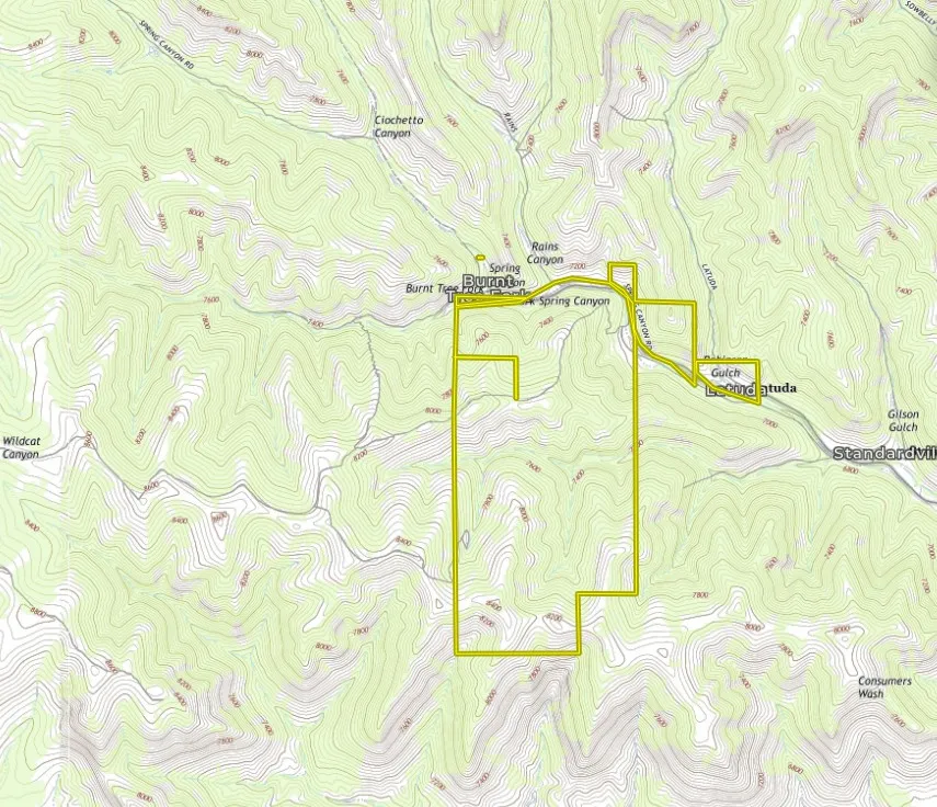Topographic Map. Illustrating the property boundaries and surrounding geographical features