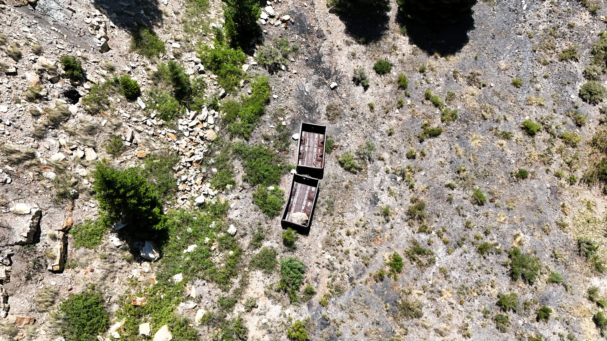 Aerial view of a desert landscape