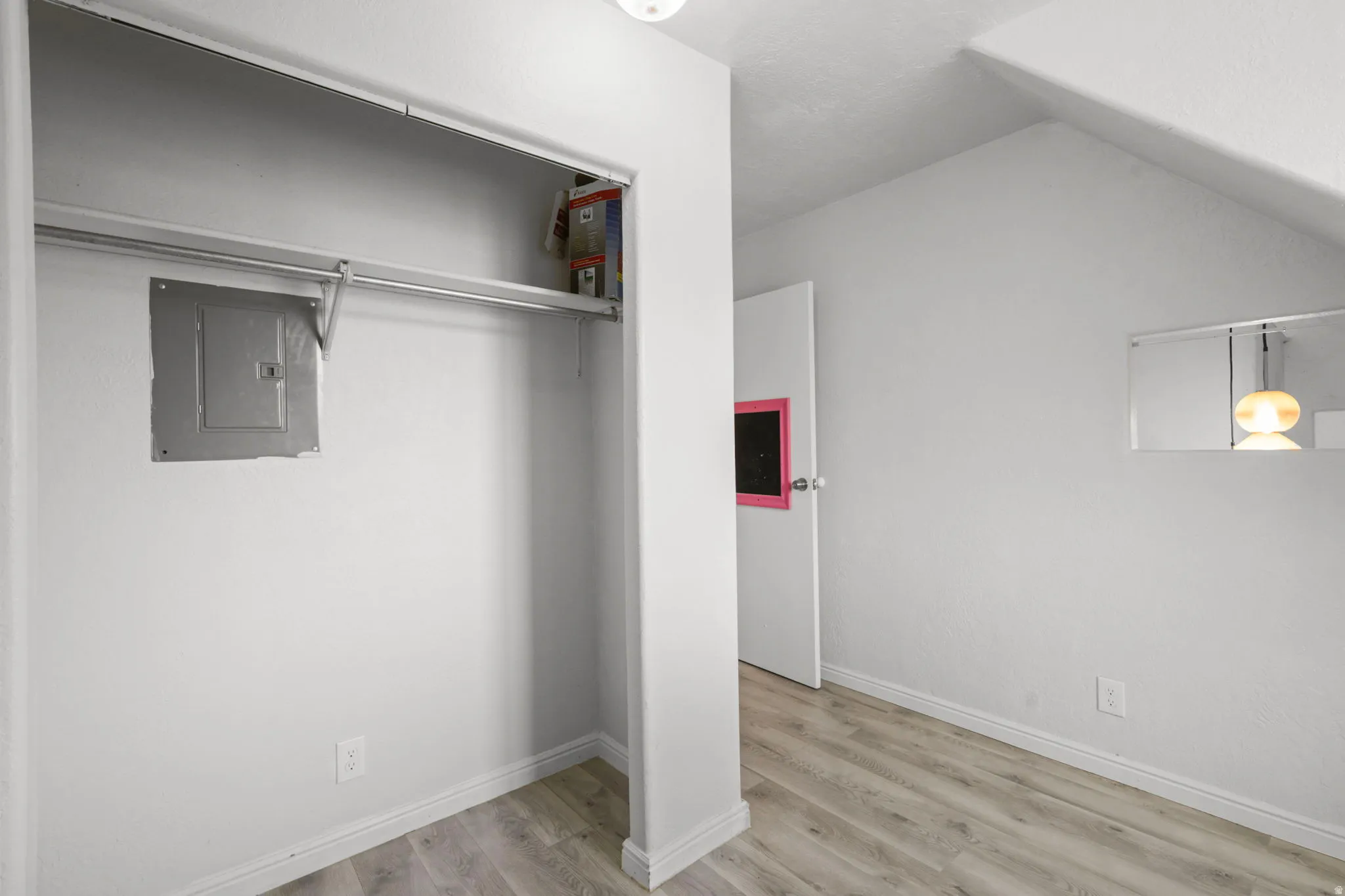 Closet featuring electric panel
