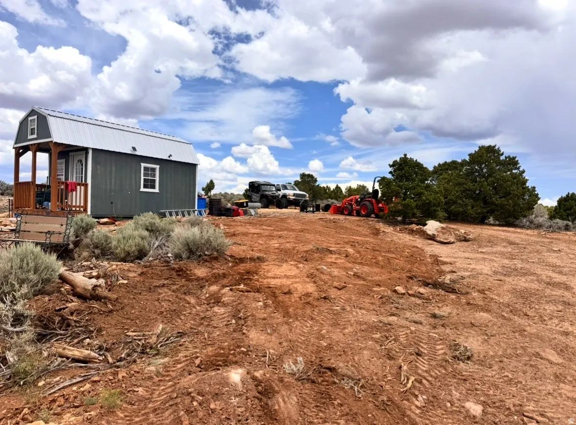 Bunkhouse and parking area