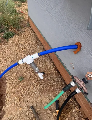 water line coming into pumphouse from well