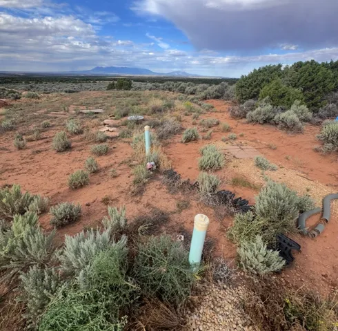 1500 gallon septic tank, cleanouts, and leachfield