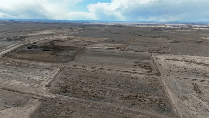 Aerial view of sparsely populated area featuring a desert landscape