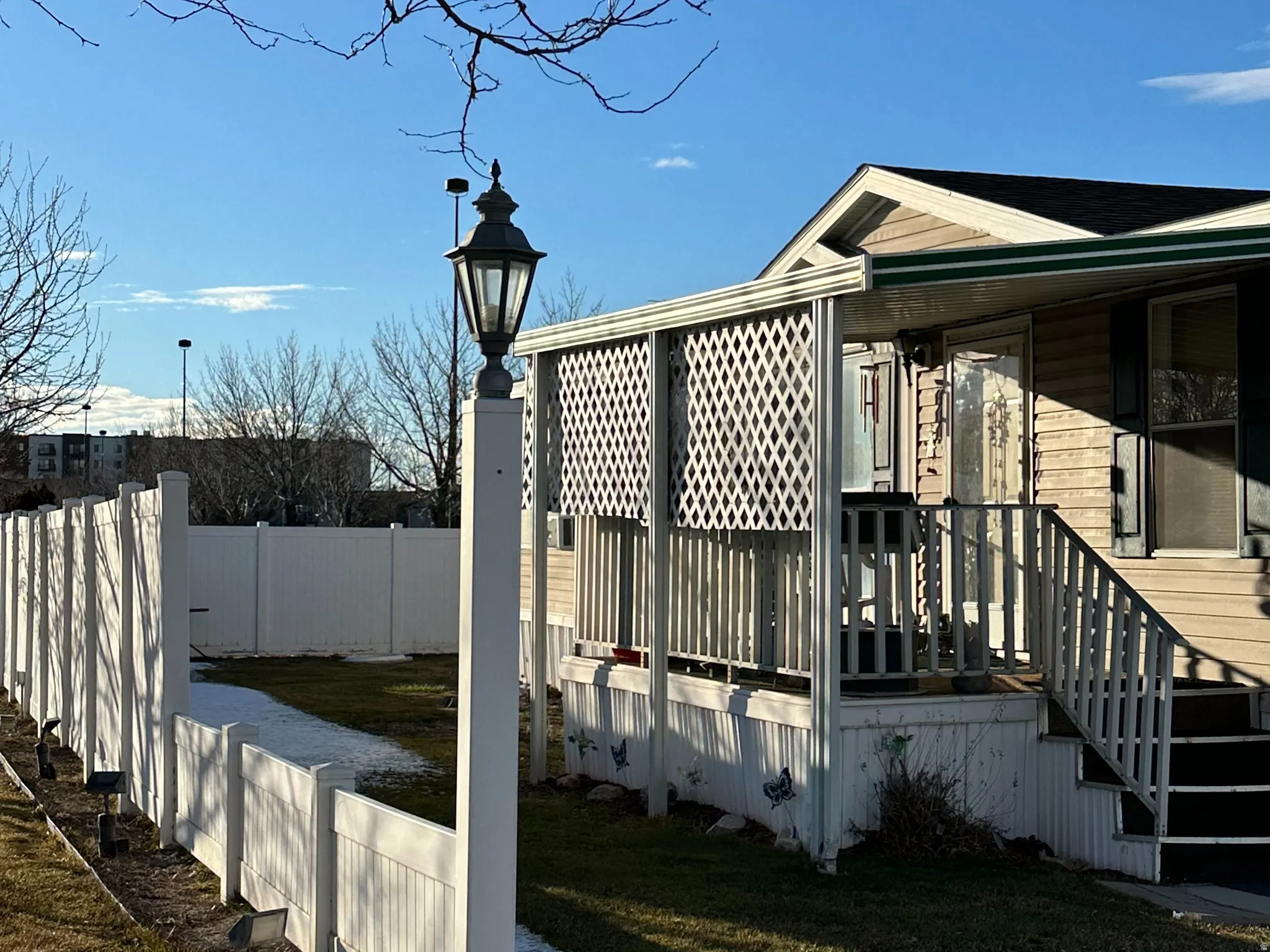 View of home's exterior with covered porch