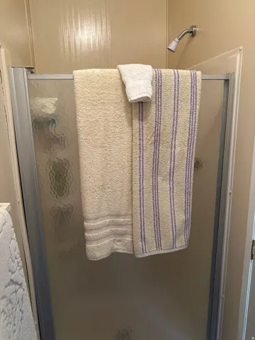 Bathroom with a stall shower