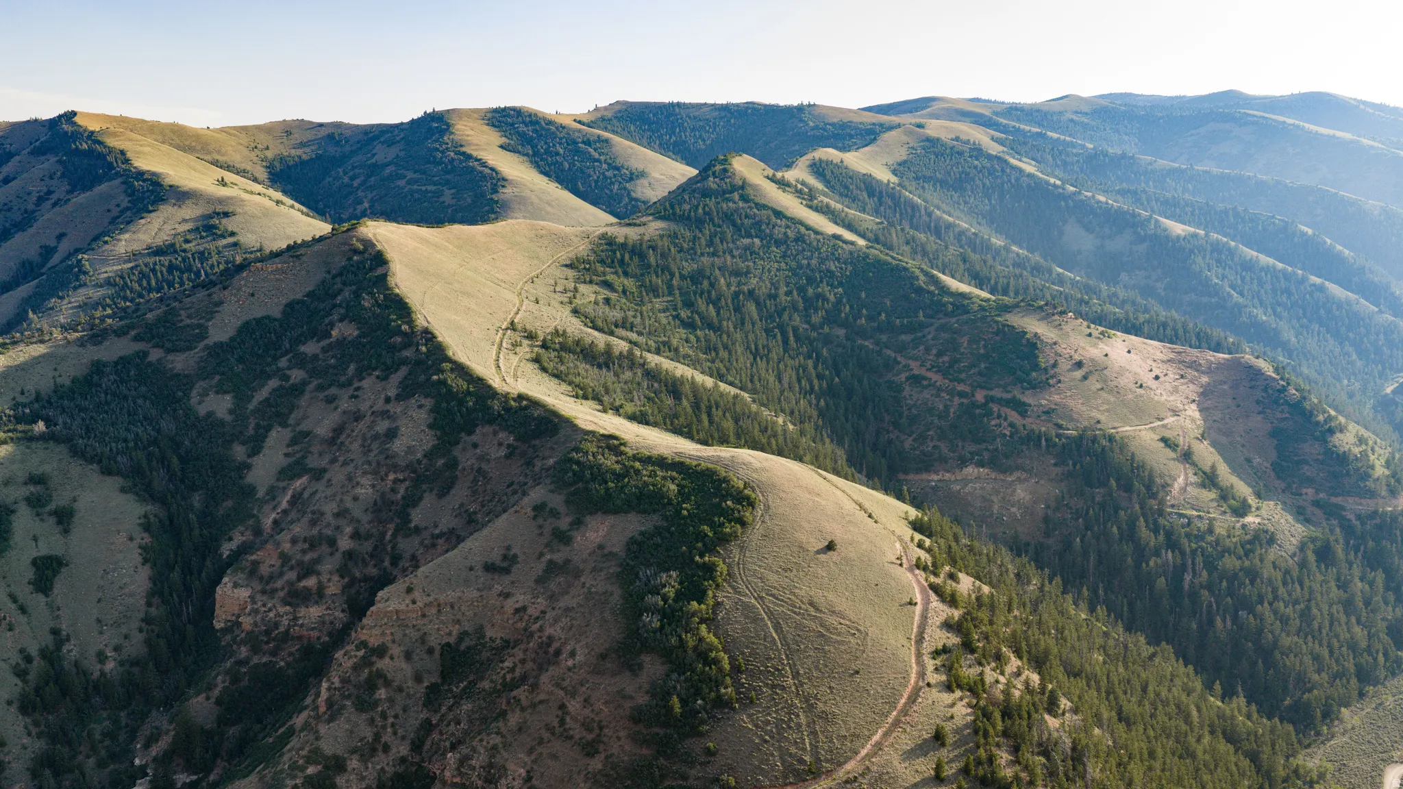 Expansive mountainous terrain featuring diverse elevations, natural slopes, and abundant tree coverage