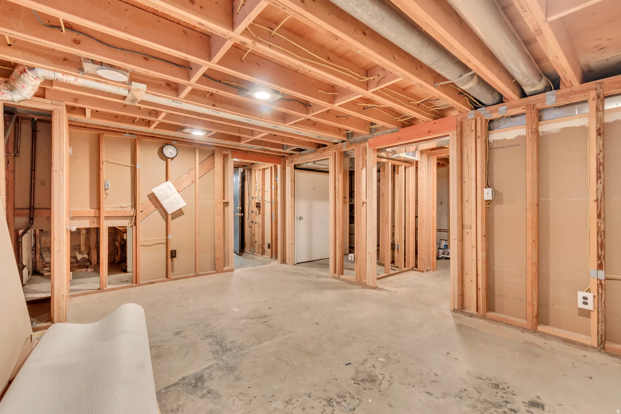 View of unfinished basement