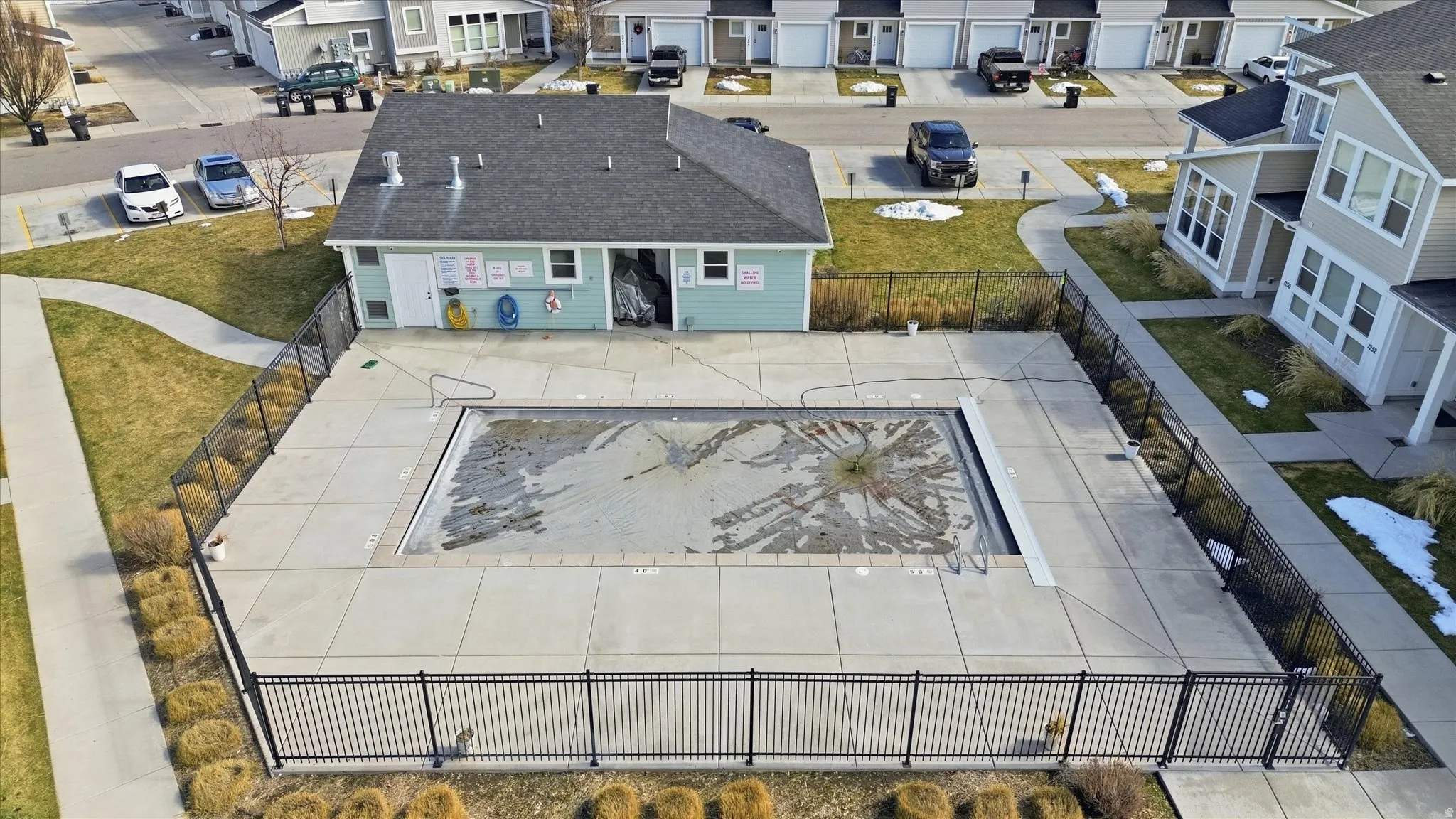 Aerial view of residential area