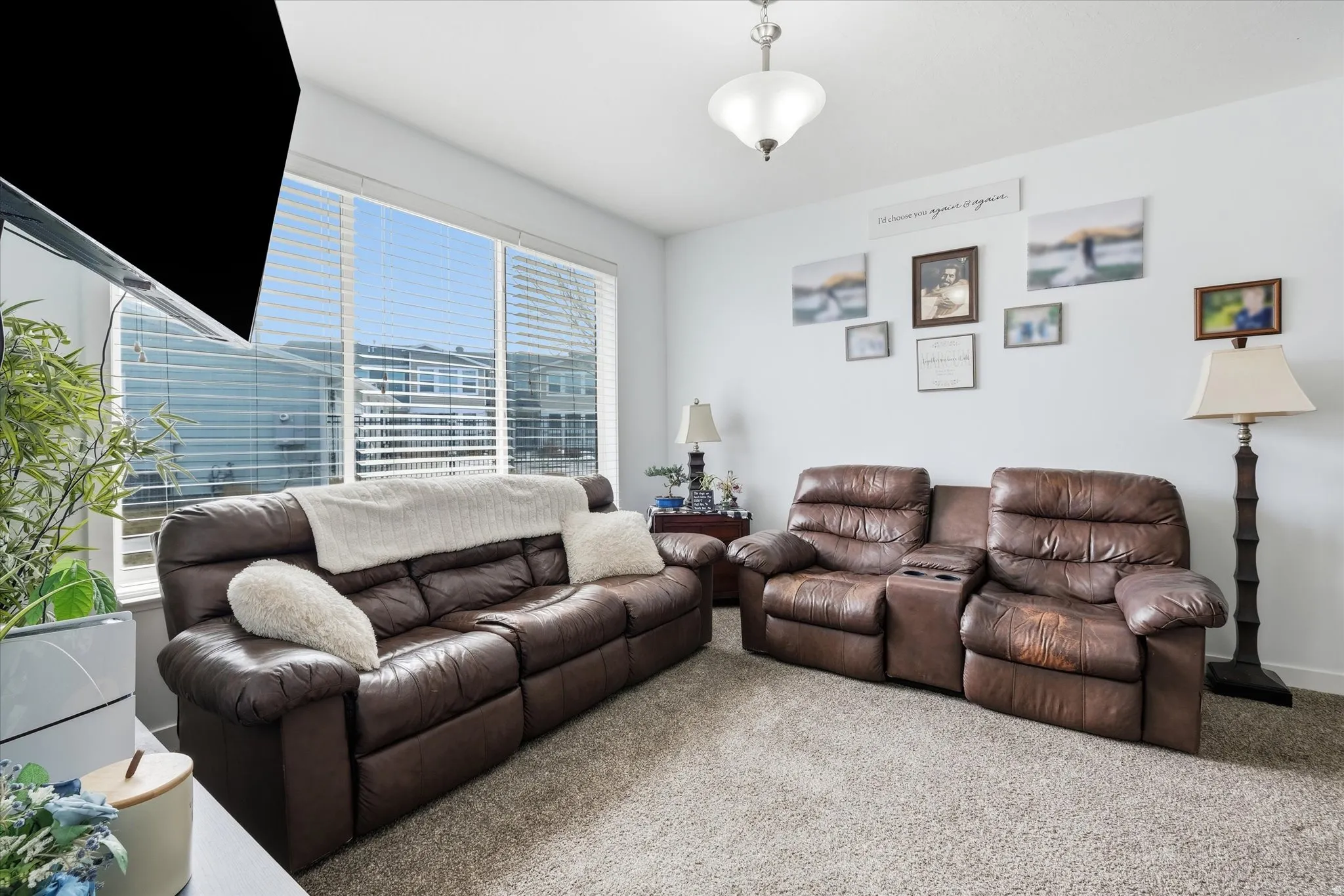 View of carpeted living room
