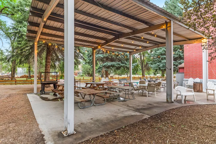 View of patio featuring outdoor dining area