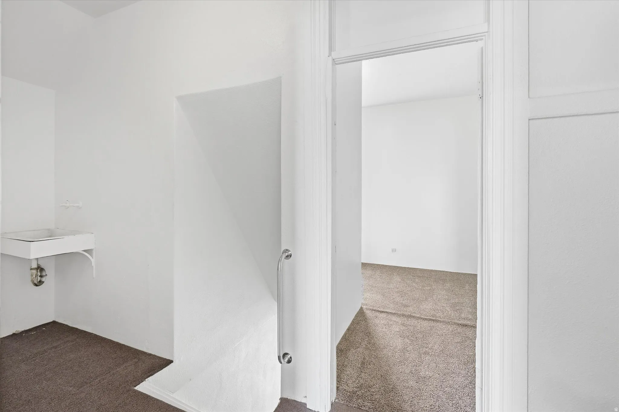Bathroom featuring carpet flooring