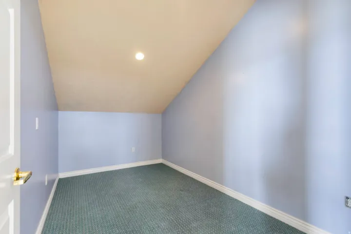 Bonus room featuring lofted ceiling, carpet floors, and recessed lighting