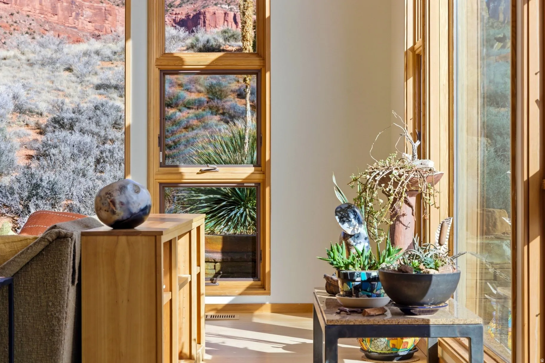 Entryway with wood finished floors
