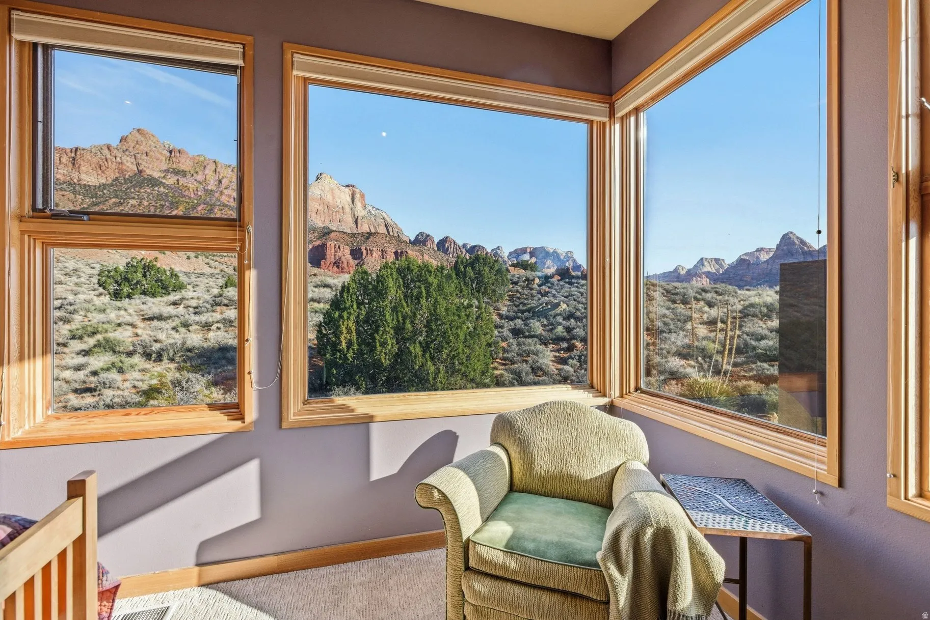 Living area with a mountain view