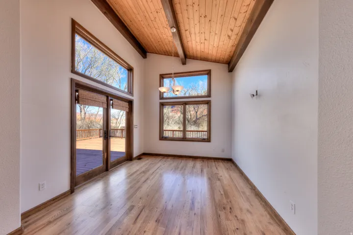 Spare room with access to front deck