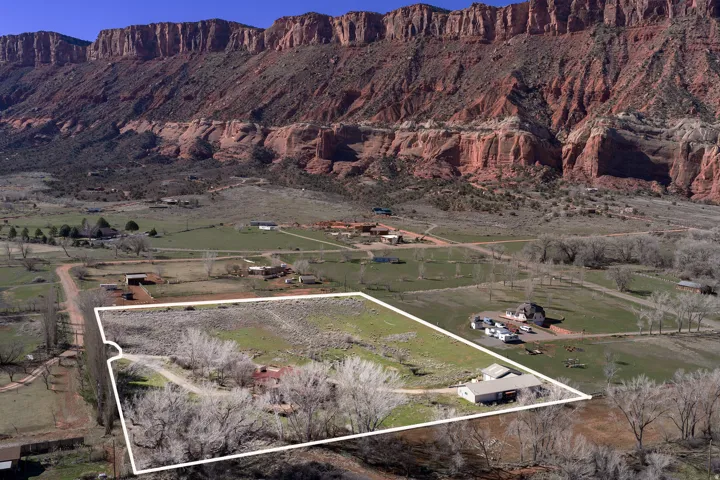 Aerial view showing property lines