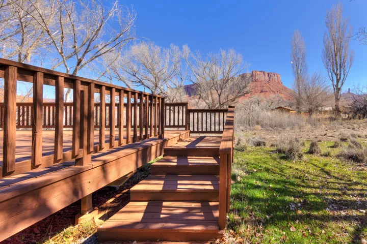 Wooden deck with stairs
